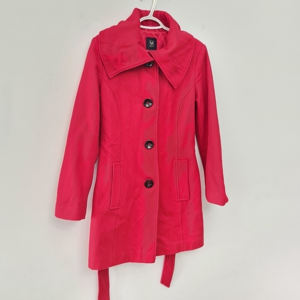 M Collection Wool Coat Women Red Size 11-12 Large
